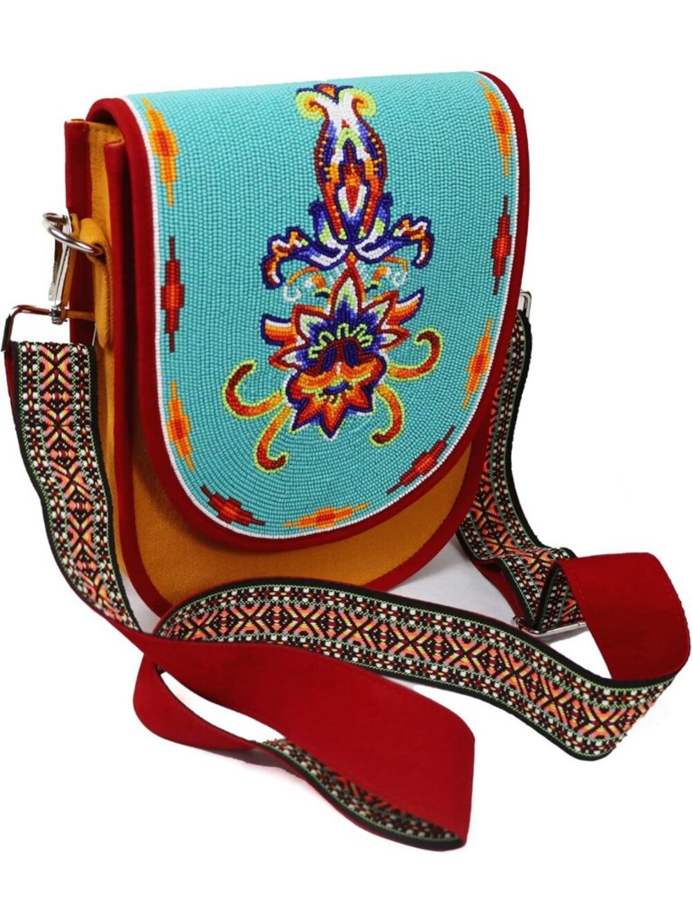 Handmade Beaded Crossbody Bag | Stylish Canvas Shoulder Purse for Everyday Use